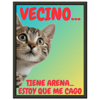 Póster Semibrillante de Gato con Marco Metal "Emergencia Felina" Michilandia | La tienda online de los fans de gatos