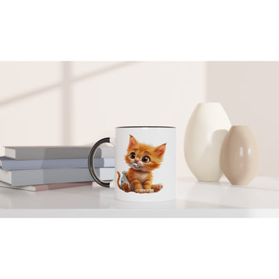 Taza Bicolor con Impresión de Gato "Miau en Pañales" Michilandia