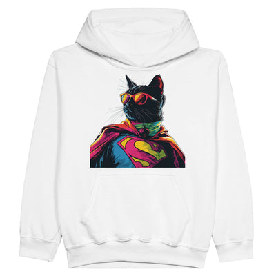 Sudadera con capucha júnior estampado de gato 