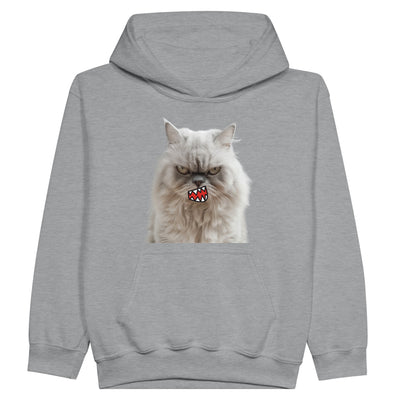 Sudadera con capucha júnior estampado de gato "Miau de Rabia" Michilandia