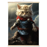 Póster semibrillante de gato con colgador "Thor Felino"