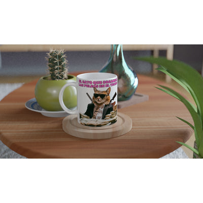 Taza Blanca con Impresión de Gato "Don Miau" Michilandia | La tienda online de los fans de gatos