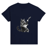 Camiseta Junior Unisex Estampado de Gato "Rocker Miau" Michilandia | La tienda online de los fans de gatos