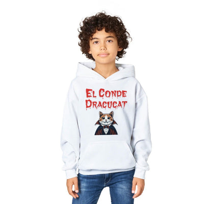 Sudadera con capucha júnior estampado de gato 