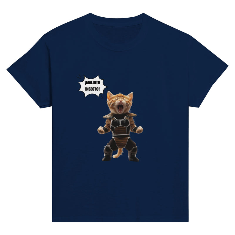 Camiseta Junior Unisex Estampado de Gato "Maldito insecto" Michilandia