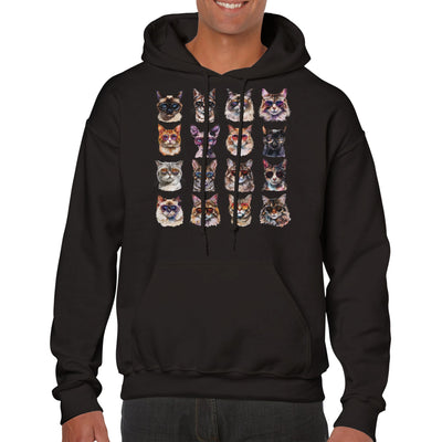 Sudadera con Capucha Unisex Estampado de Gato "Cool Cats" Michilandia | La tienda online de los fans de gatos