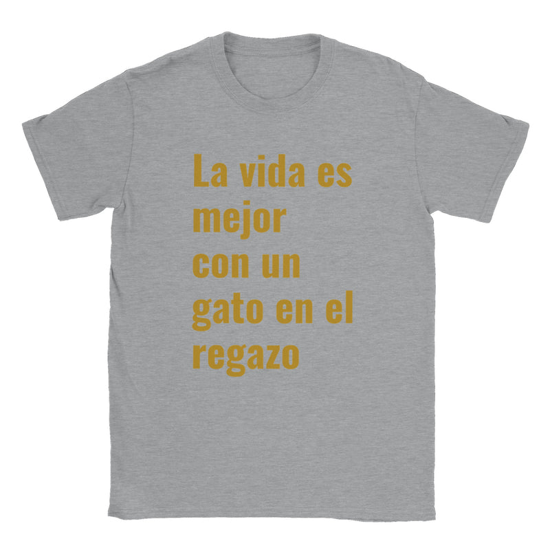 Camiseta unisex estampado de gato "En el regazo" Gelato