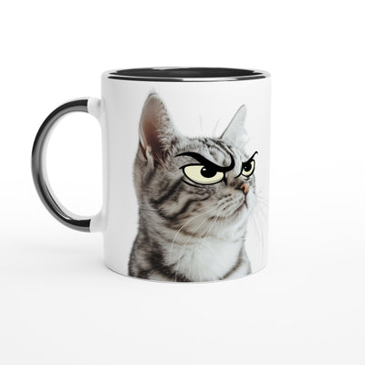 Taza Bicolor con Impresión de Gato 