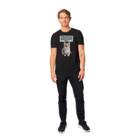 Camiseta unisex estampado de gato "Michi desconfiado"