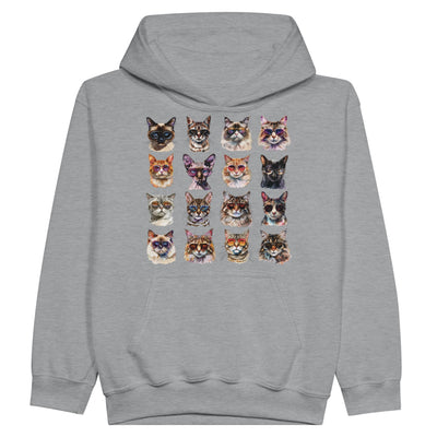 Sudadera con capucha júnior estampado de gato "Cool Cats" Michilandia | La tienda online de los fans de gatos