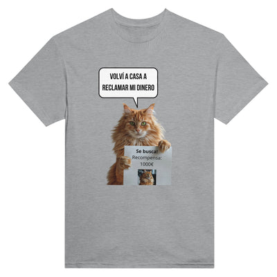 Camiseta Unisex Estampado de Gato "Recompensa Miau" Michilandia