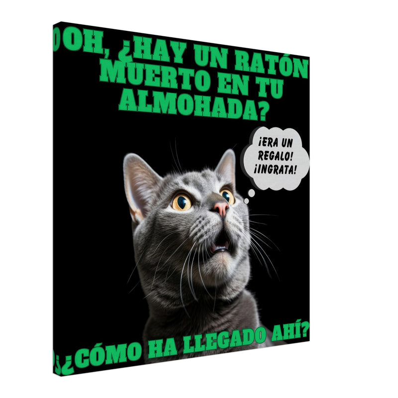 Lienzo de Gato "Regalo Sorpresa" Michilandia | La tienda online de los amantes de gatos