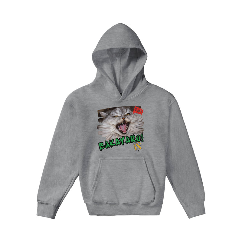 Sudadera con capucha júnior estampado de gato "Grito Cómico" Michilandia | La tienda online de los amantes de gatos