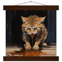 Póster semibrillante de gato con colgador "El Arte Provocador"