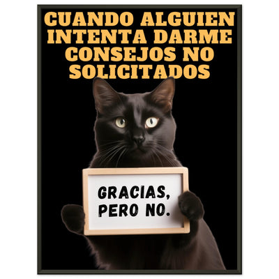 Póster Semibrillante de Gato con Marco Metal 