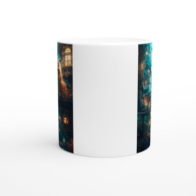 Taza Blanca con Impresión de Gato "Explorador de Océanos" Michilandia | La tienda online de los fans de gatos