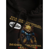 Sudadera con Capucha Unisex Estampado de Gato "Modo Wolverine" Michilandia | La tienda online de los fans de gatos