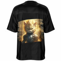 Camiseta de fútbol unisex estampado de gato "El Último Saiyajin Felino" Subliminator