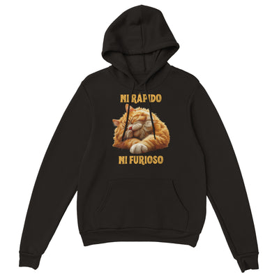 Sudadera con Capucha Unisex Estampado de Gato "Ni rápido Ni furioso" Michilandia | La tienda online de los fans de gatos