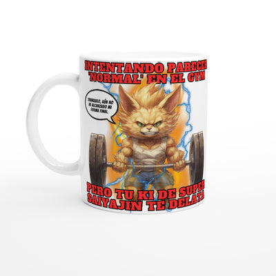 Taza Blanca con Impresión de Gato 