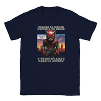 Camiseta Junior Unisex Estampado de Gato "Atardecer Heroico" Michilandia | La tienda online de los fans de gatos