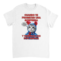 Camiseta Unisex Estampado de Gato "Sorpresa Dudosa" Michilandia | La tienda online de los fans de gatos