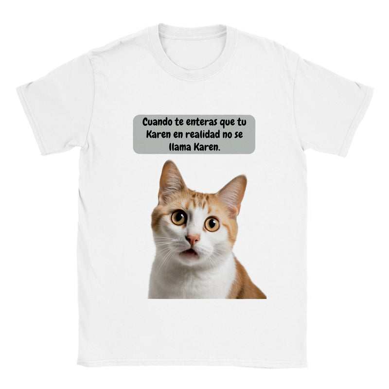 Camiseta unisex estampado de gato "Michi Sorprendido" Gelato