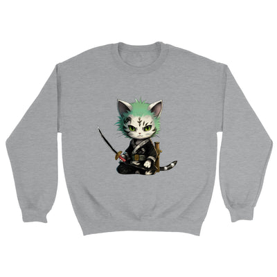 Sudadera unisex estampado de gato "Ronroneo Zoro: El Espadachín Felino" Michilandia | La tienda online de los amantes de gatos