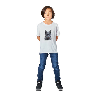 Camiseta Junior Unisex Estampado de Gato "Burla Felina" Michilandia