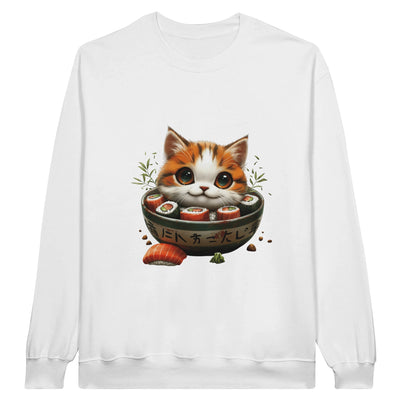 Sudadera Unisex Estampado de Gato "Sushi y Ronroneos" Michilandia | La tienda online de los fans de gatos