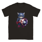 Camiseta unisex estampado de gato "Capitán America Peludo" Gelato