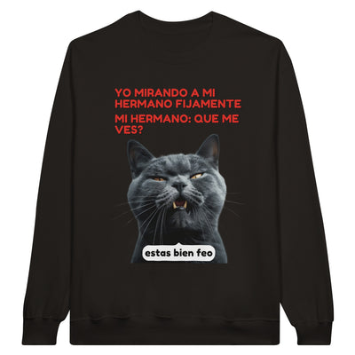 Sudadera Unisex Estampado de Gato 