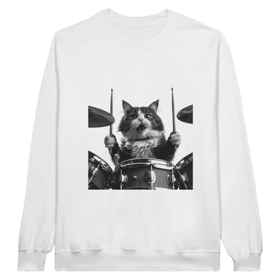 Sudadera Unisex Estampado de Gato "Batería Gatuna" Michilandia | La tienda online de los fans de gatos