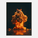 Póster Semibrillante de Gato con Marco Metal "Curiosidad Nuclear" Michilandia | La tienda online de los fans de gatos