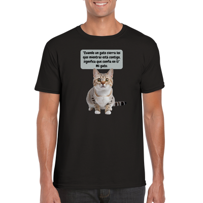 Camiseta unisex estampado de gato 