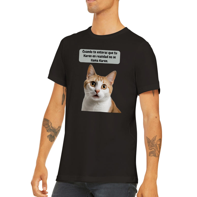 Camiseta unisex estampado de gato "Michi Sorprendido" Gelato