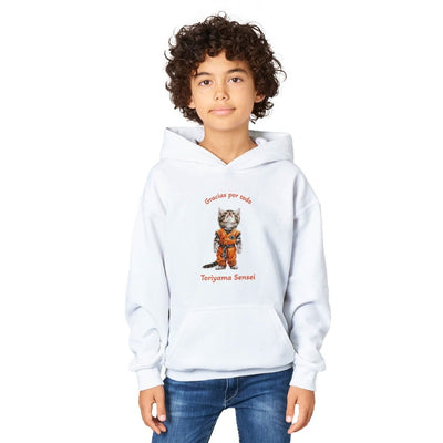 Sudadera con capucha júnior estampado de gato "Tributo a Toriyama" Michilandia