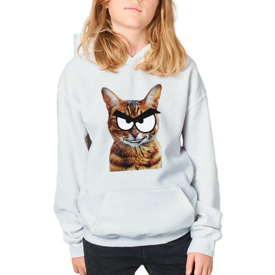 Sudadera con capucha júnior estampado de gato 