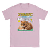 Camiseta júnior unisex estampado de gato "Melancolía Digital" Rosa claro
