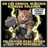 Póster Semibrillante de Gato con Marco Metal "El trueno que Maulla" 50x50 cm / 20x20″