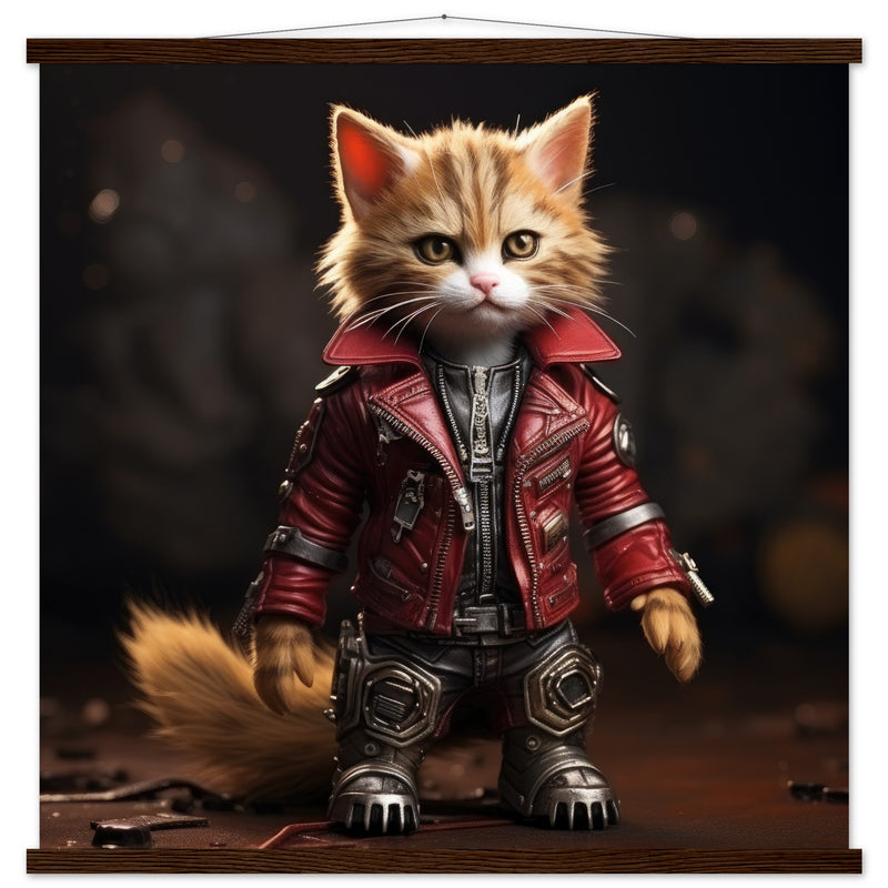 Póster semibrillante de gato con colgador "Michi Star Lord" Gelato