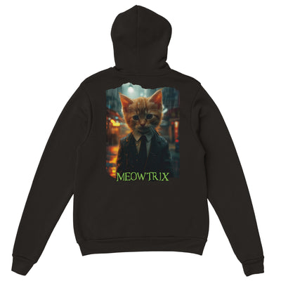 Sudadera con capucha Prémium Unisex Impresión Trasera de Gato 