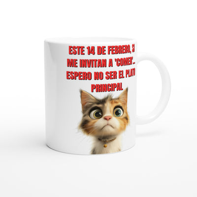 Taza Blanca con Impresión de Gato "Cita Gatuna" Michilandia | La tienda online de los fans de gatos