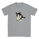 Camiseta unisex estampado de gato "Mí Pelota!"