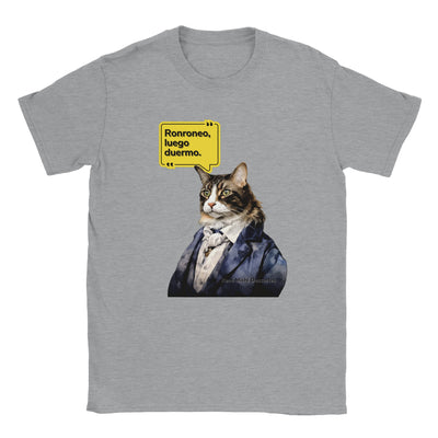 Camiseta unisex estampado de gato "René Michi Descartes" Michilandia | La tienda online de los amantes de gatos