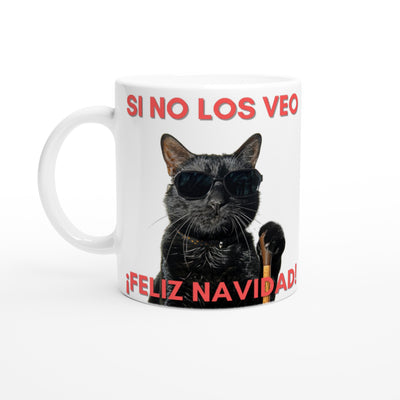 Taza Blanca con Impresión de Gato 