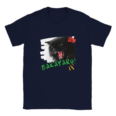 Camiseta unisex estampado de gato "Bakayaro!" Michilandia | La tienda online de los amantes de gatos