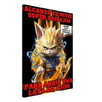 Lienzo de Gato "Super Saiyajin Felino" Michilandia | La tienda online de los amantes de gatos