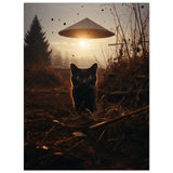 Panel de aluminio impresión de gato "Encuentro Extraterrestre" Michilandia | La tienda online de los fans de gatos