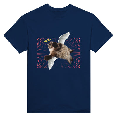 Camiseta Unisex Estampado de Gato "Ángel de Pelaje" Michilandia | La tienda online de los fans de gatos